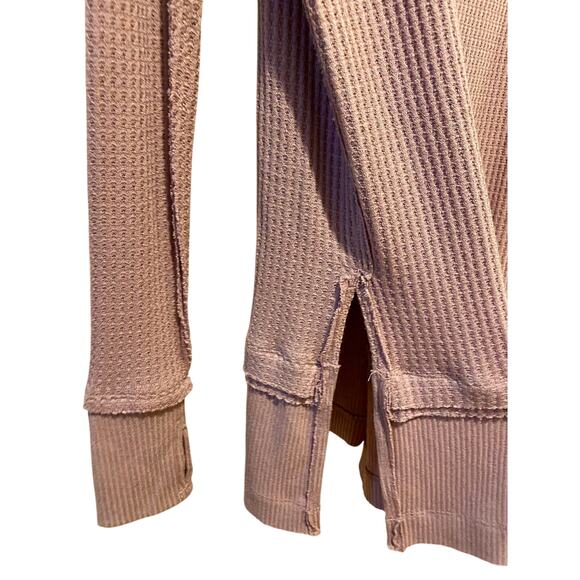 Free People We The Free North Shore Thermal Tunic Top Small Waffle Knit Shirt - Picture 6 of 11